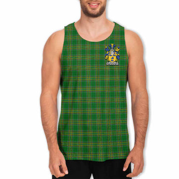 Tartan Vibes Clothing McCausland Irish Clan Tartan Men's Tank Top with Coat of Arms