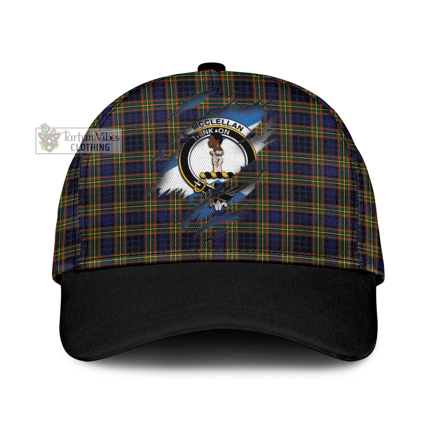 Tartan Vibes Clothing McClellan Modern Tartan Classic Cap with Family Crest In Me Style