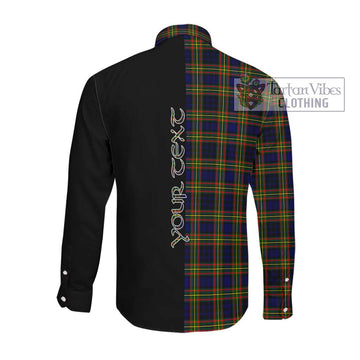 McClellan Modern Tartan Long Sleeve Button Shirt with Family Crest and Half Of Me Style Men's Shirt - Tartanvibesclothing Shop