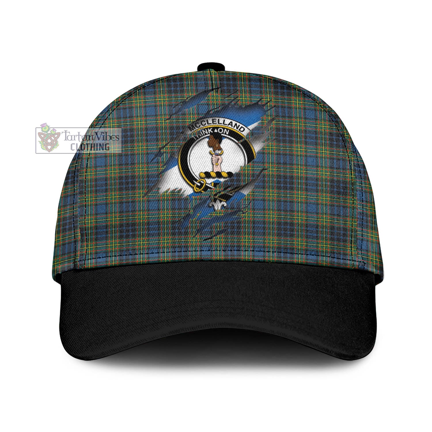Tartan Vibes Clothing McClelland Ancient Tartan Classic Cap with Family Crest In Me Style