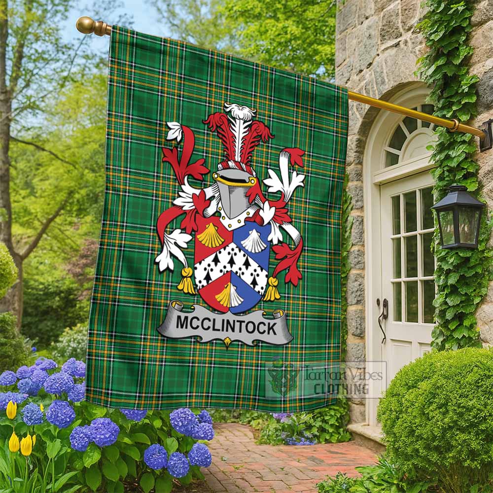 McClintock Irish Clan Tartan Flag with Coat of Arms