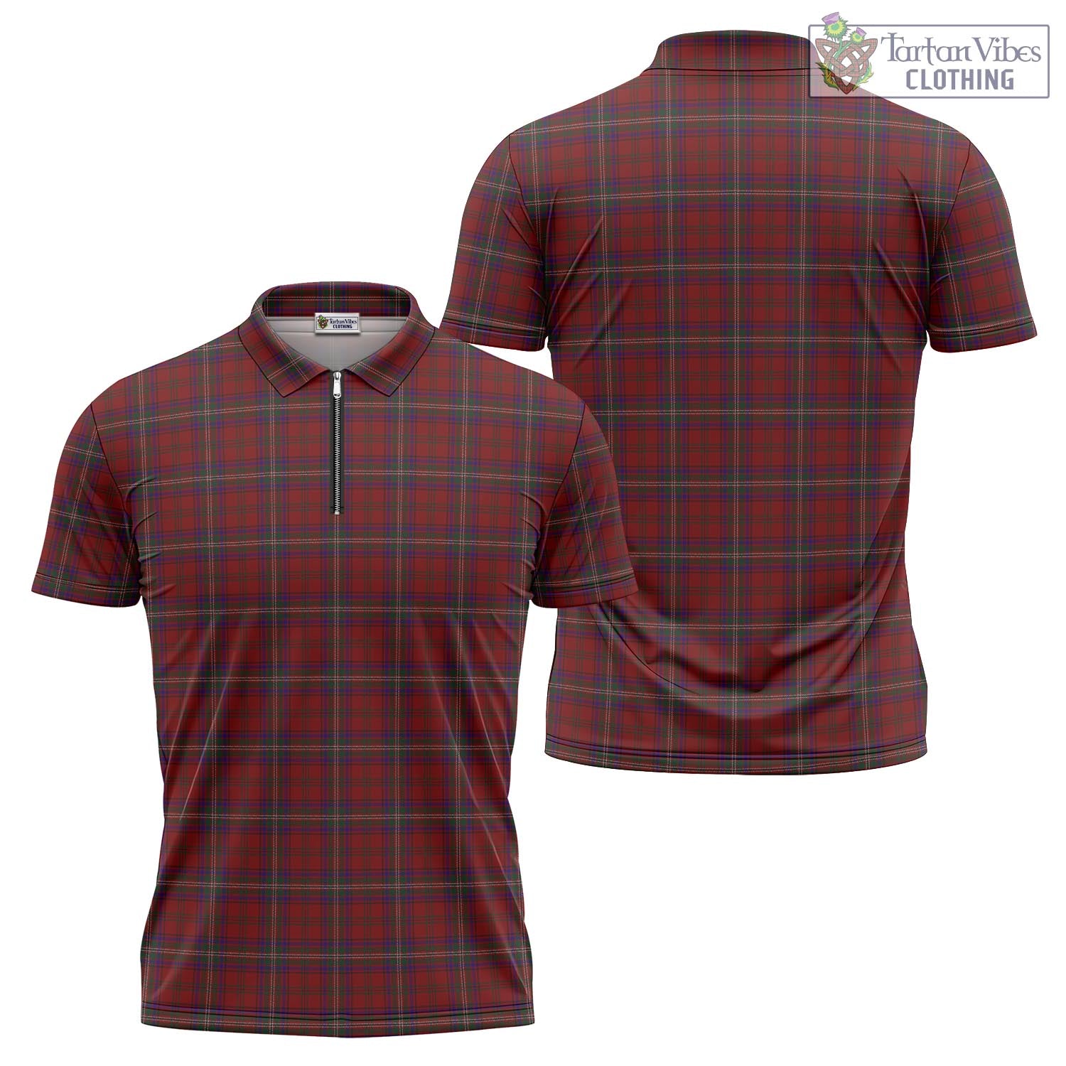 McClure Tartan Zipper Polo Shirt Unisex - Tartan Vibes Clothing