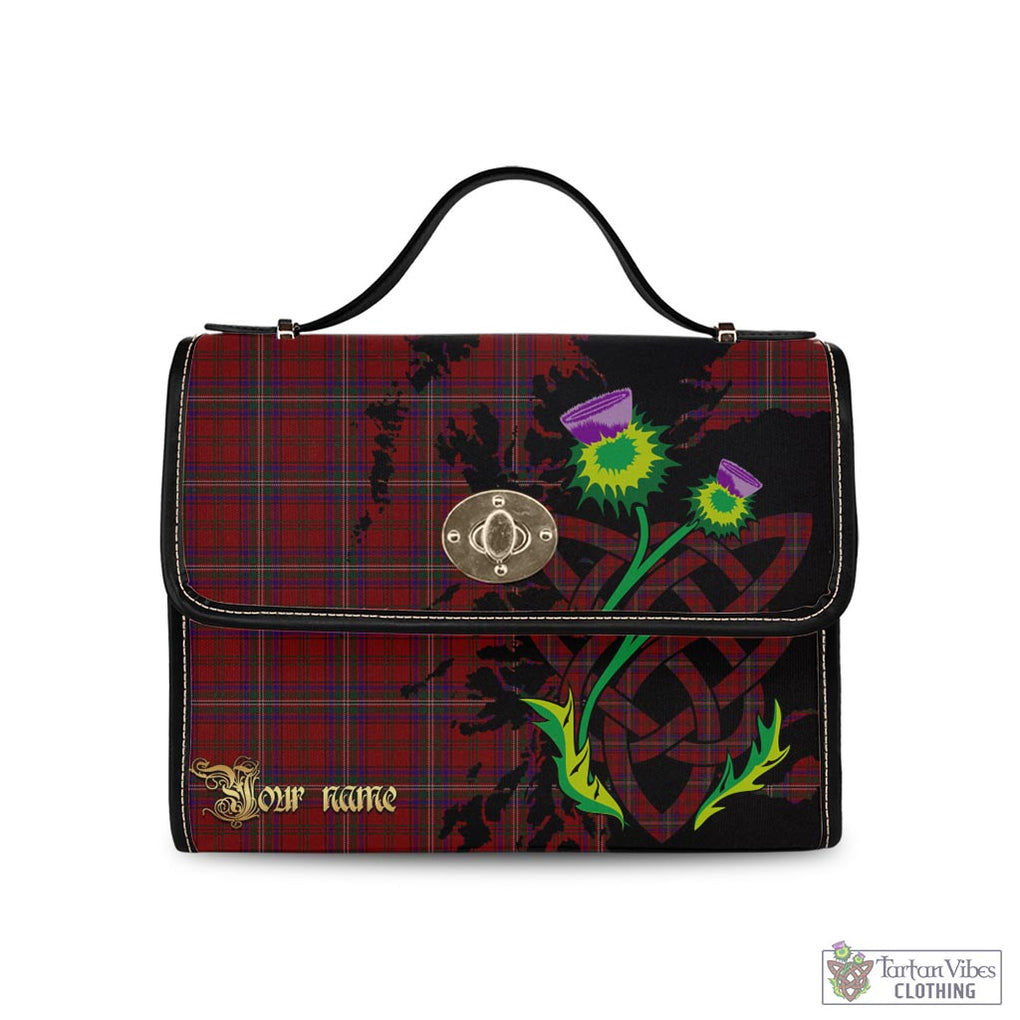 Tartan Vibes Clothing McClure Tartan Waterproof Canvas Bag with Scotland Map and Thistle Celtic Accents