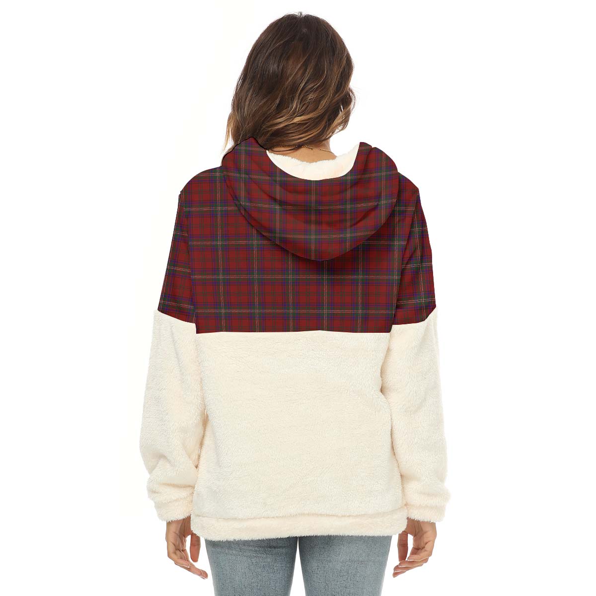 McClure Tartan Half Style Women's Borg Fleece Hoodie with Half Zip - Tartan Vibes Clothing
