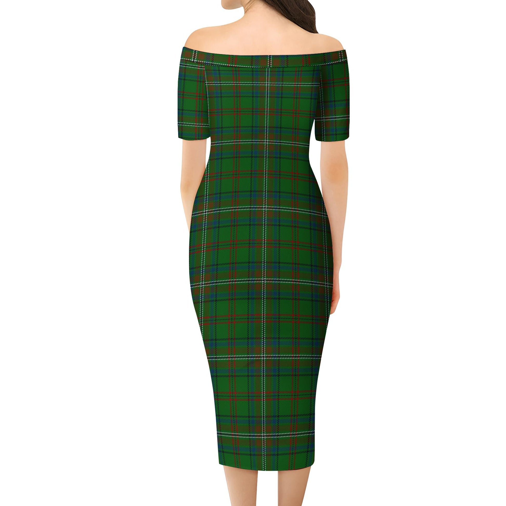 McClure Hunting Tartan Off Shoulder Lady Dress - Tartan Vibes Clothing