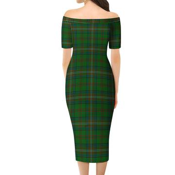 McClure Hunting Tartan Off Shoulder Lady Dress - Tartan Vibes Clothing