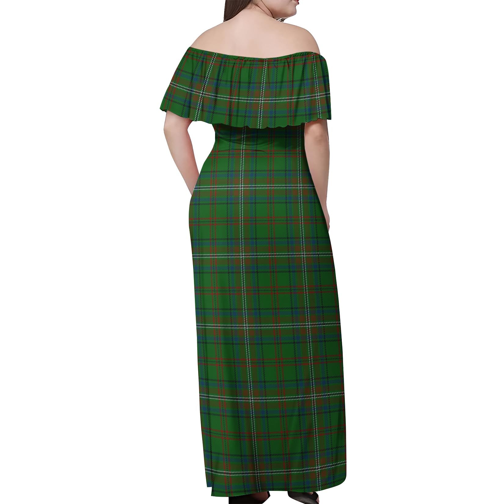 McClure Hunting Tartan Off Shoulder Long Dress - Tartan Vibes Clothing