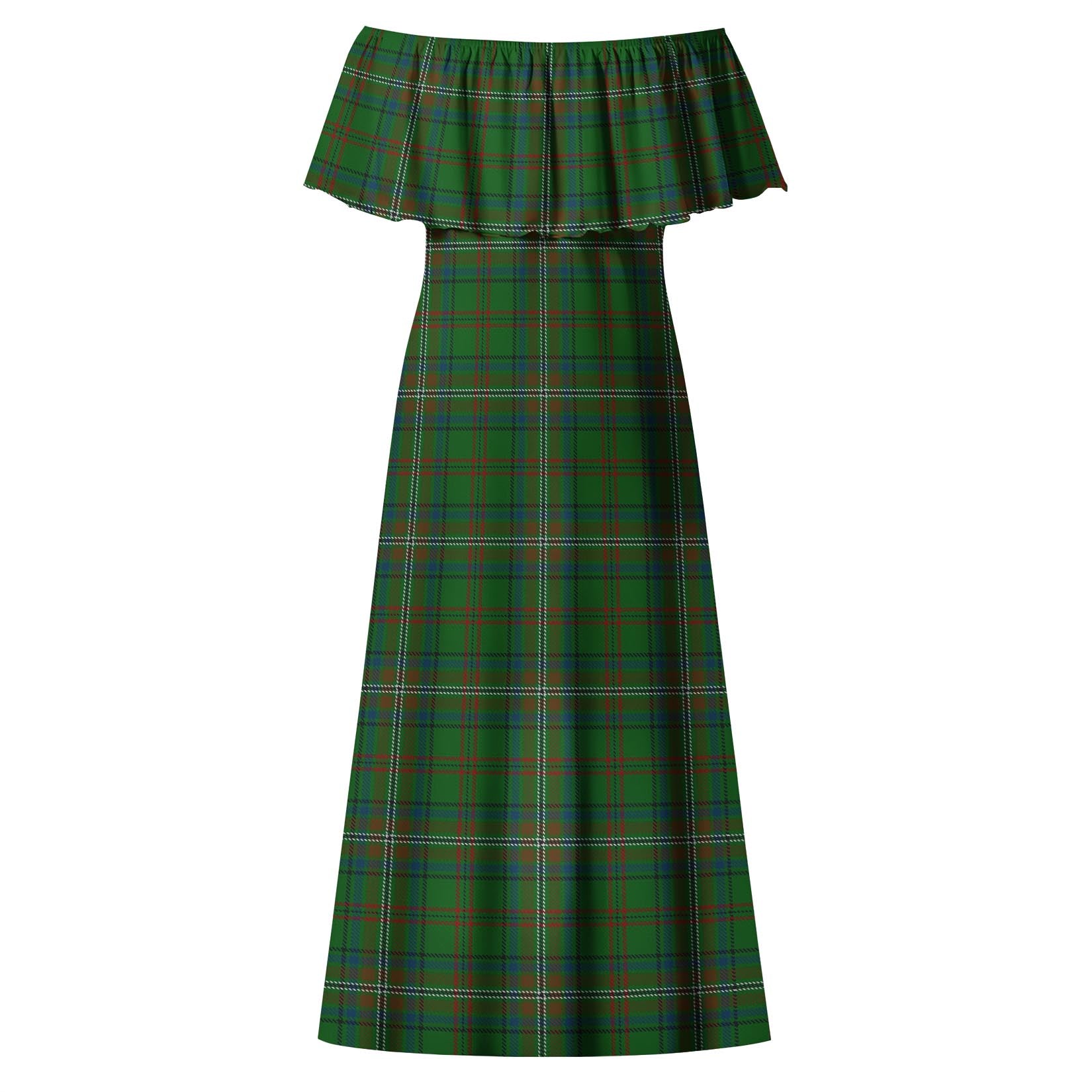 McClure Hunting Tartan Off Shoulder Long Dress - Tartan Vibes Clothing