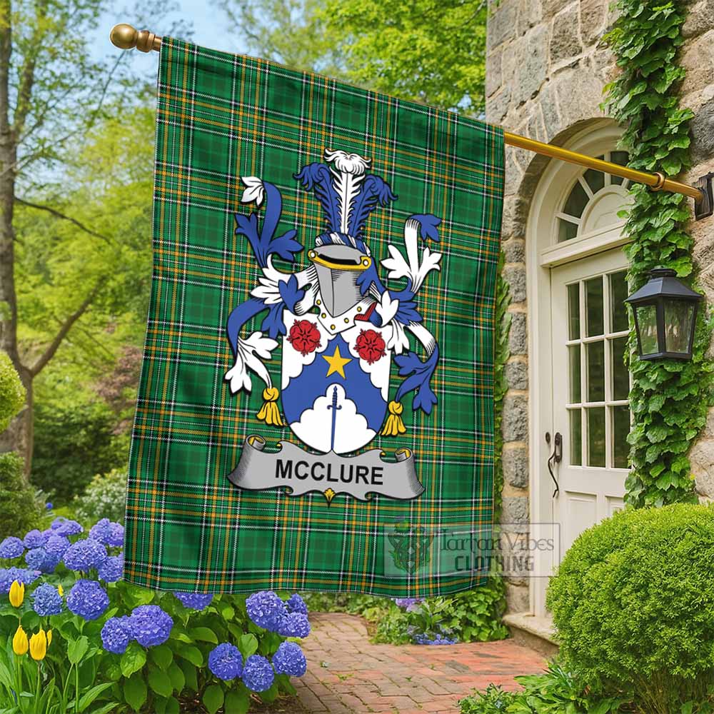 McClure Irish Clan Tartan Flag with Coat of Arms