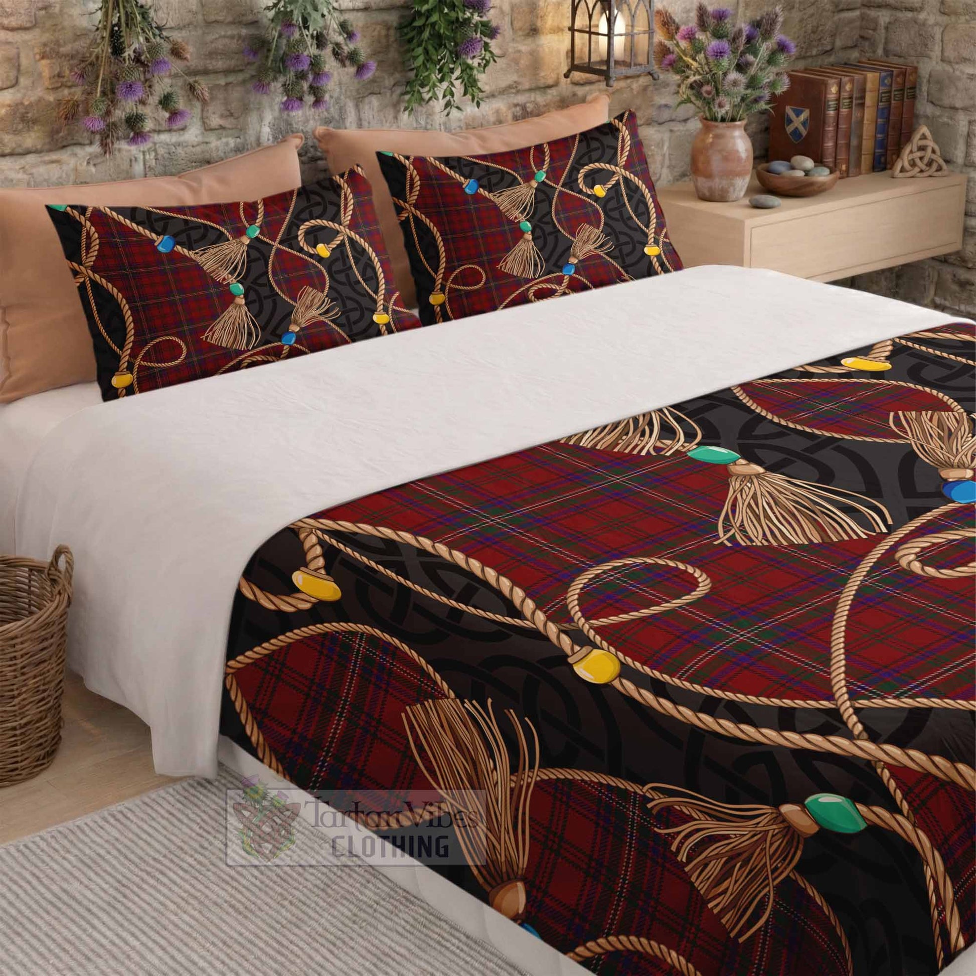 McClure Scottish Tartan Twisted Ropes Stylized Bedding Set - Tartan Vibes Clothing