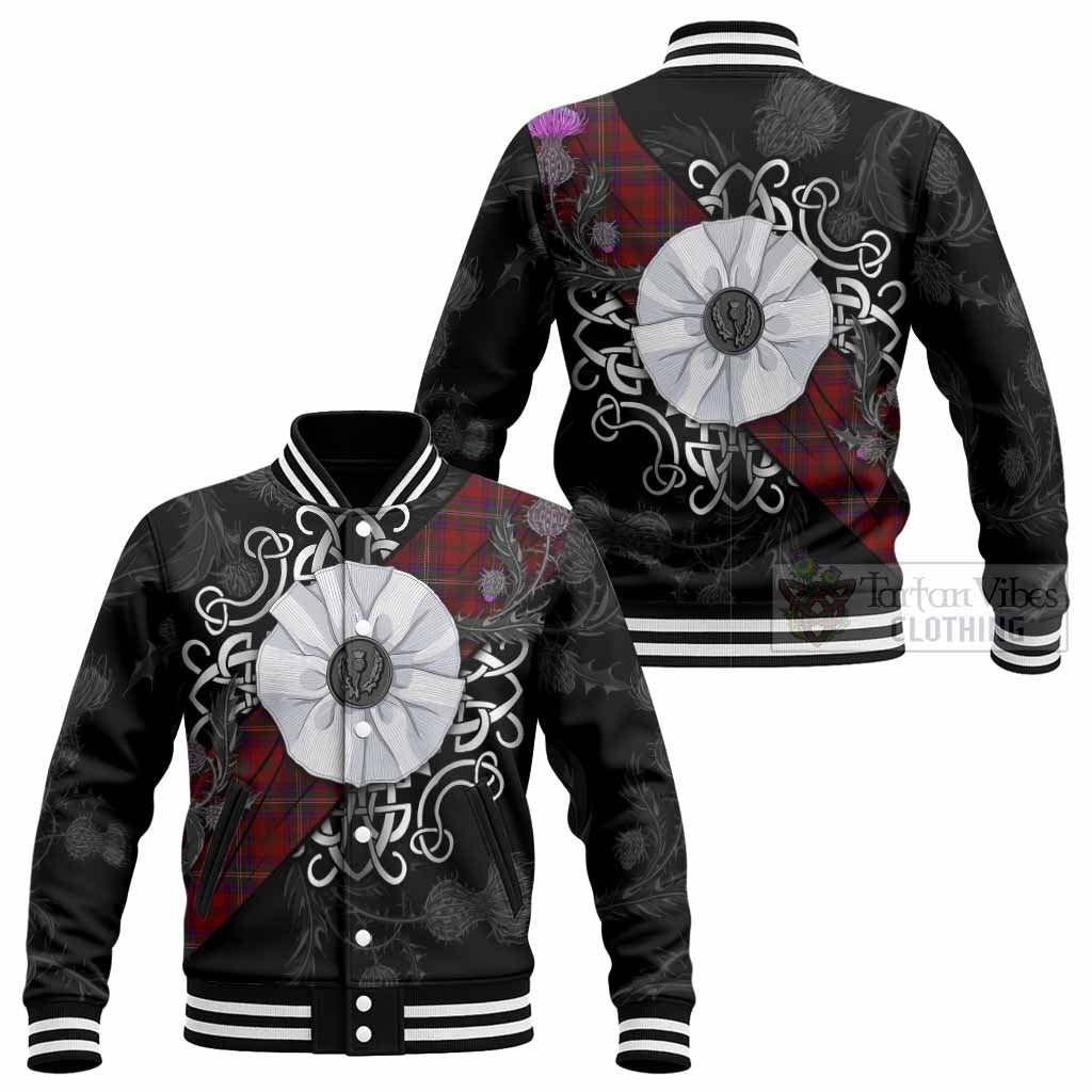 McClure Tartan Baseball Jacket Jacobite White Rose - Tartan Vibes Clothing
