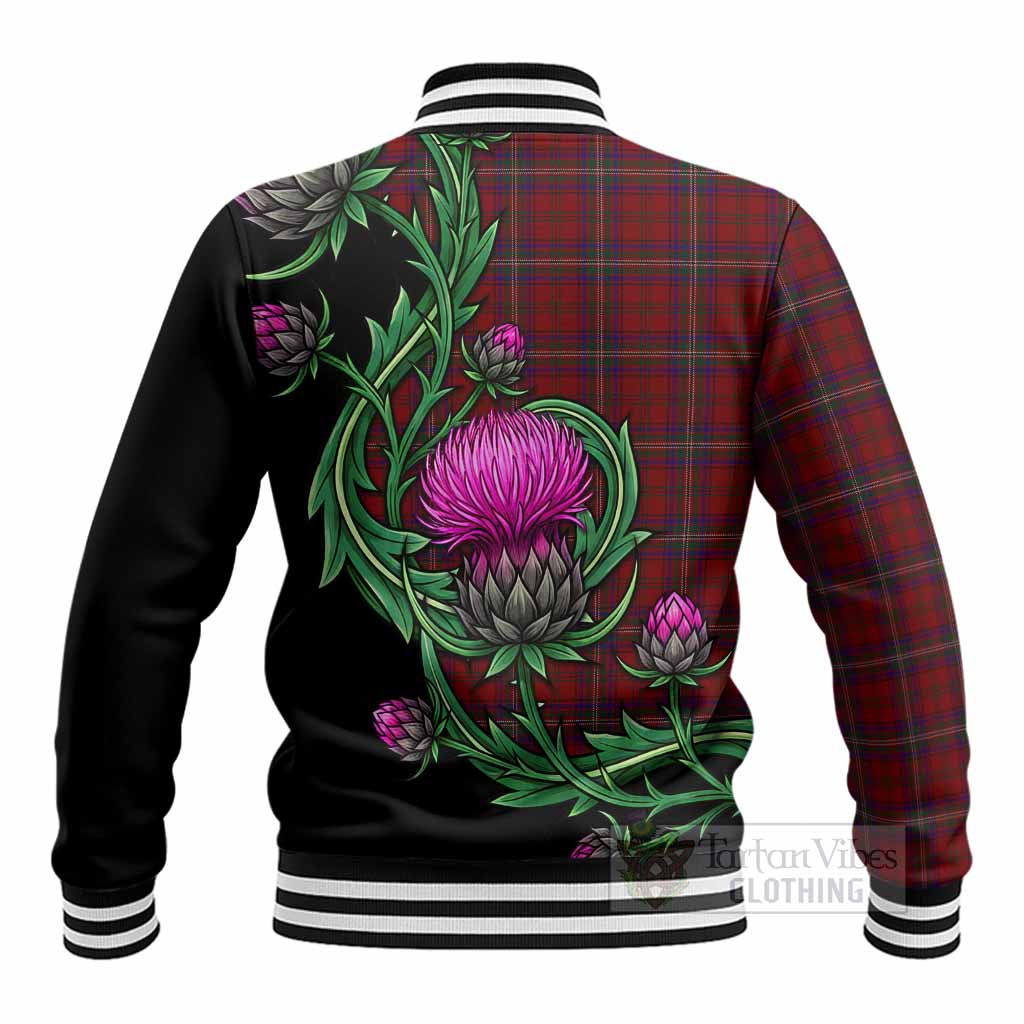 McClure Tartan Baseball Jacket Resilient Scottish Thistle - Tartan Vibes Clothing