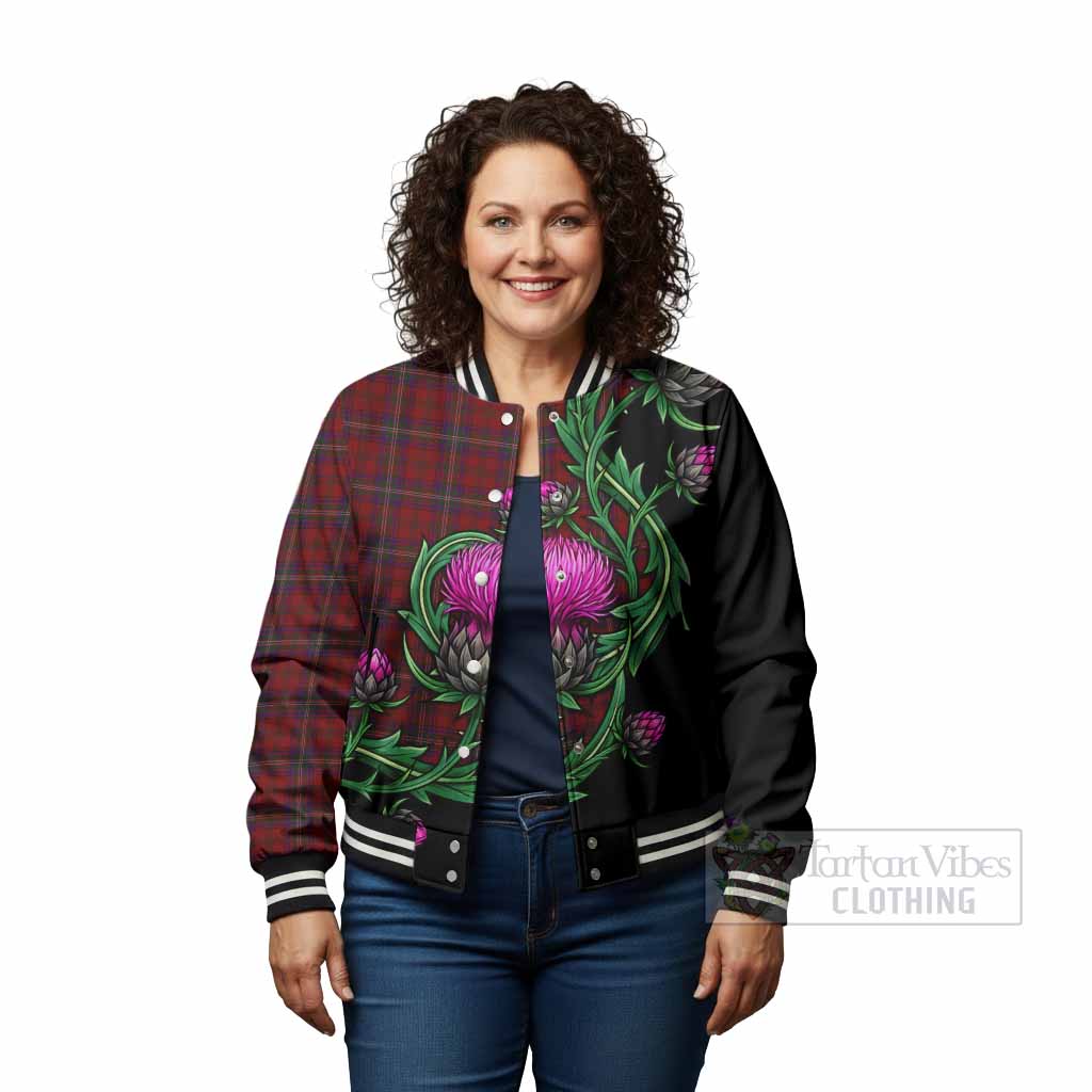 McClure Tartan Baseball Jacket Resilient Scottish Thistle - Tartan Vibes Clothing