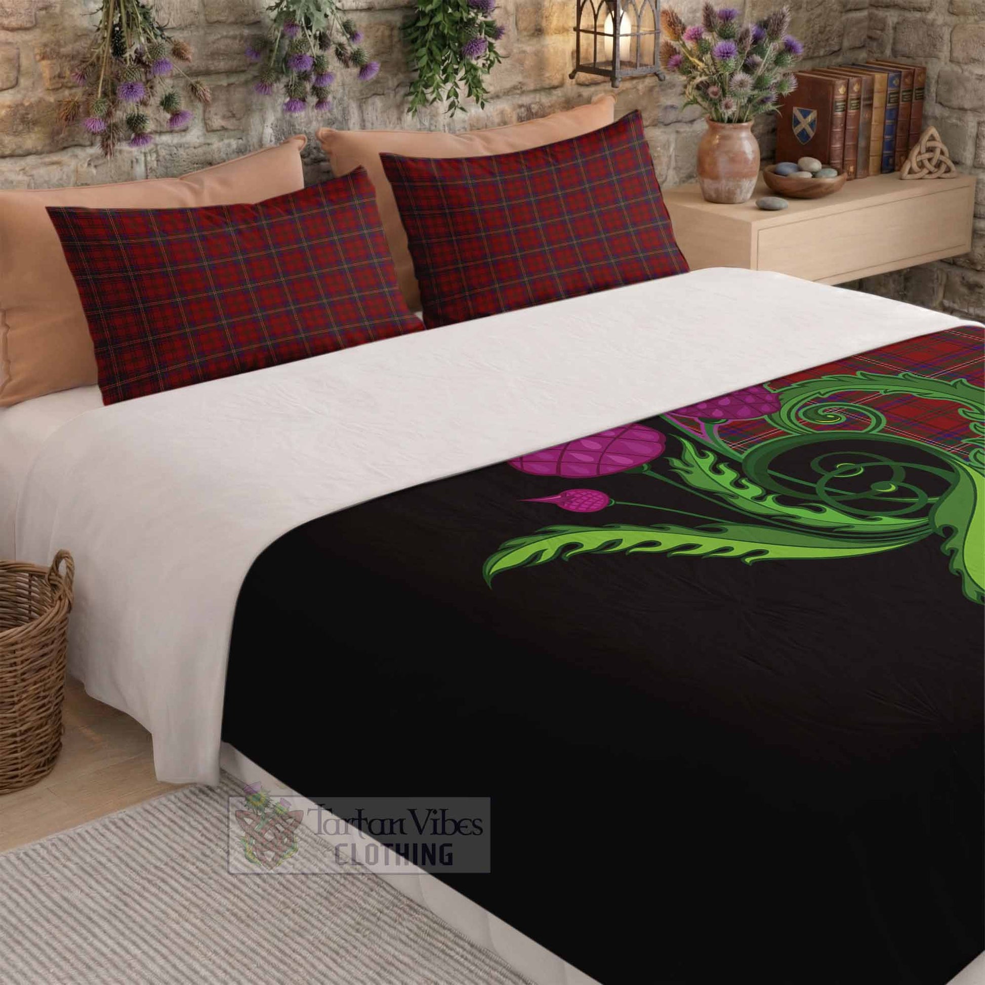McClure Tartan Bedding Set Traditional Scottish Thistle - Tartan Vibes Clothing