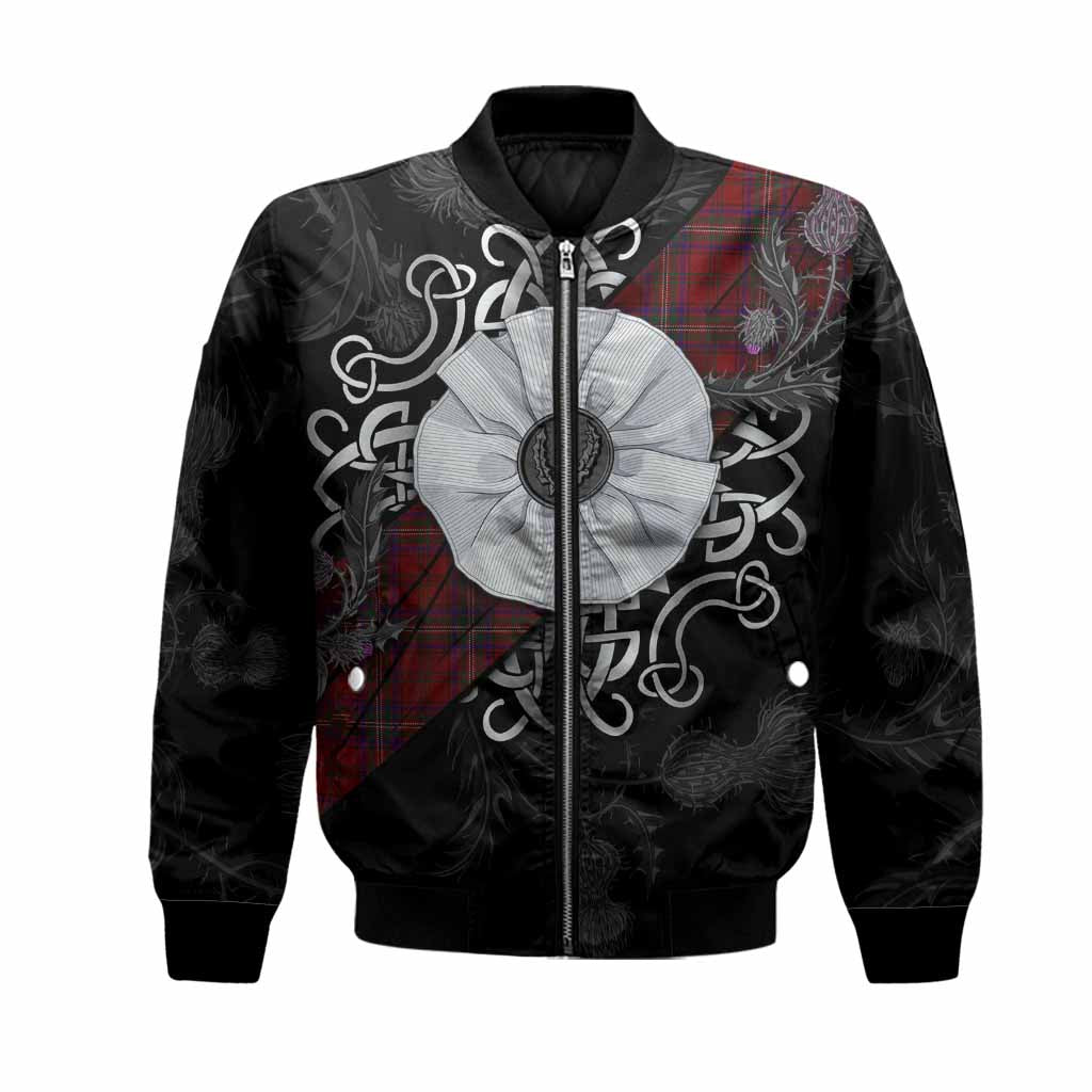 McClure Tartan Bomber Jacket Jacobite White Rose Unisex Black - Tartan Vibes Clothing