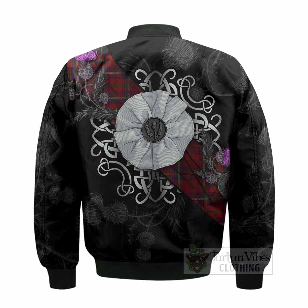 McClure Tartan Bomber Jacket Jacobite White Rose - Tartan Vibes Clothing