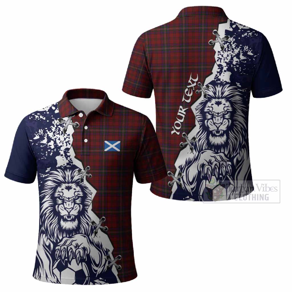 McClure Tartan Scottish Polo Shirt Angry Lion With Soccer Ball Style
