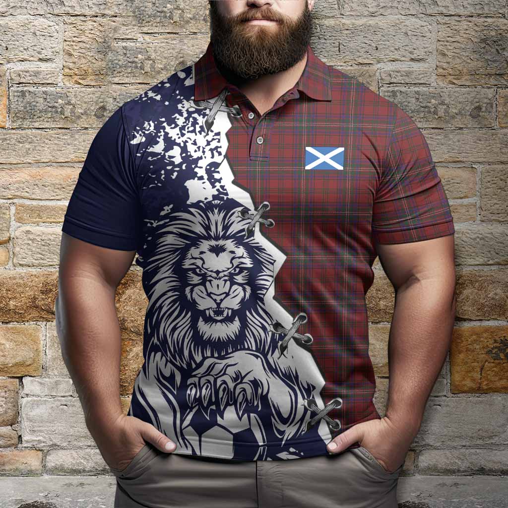 McClure Tartan Scottish Polo Shirt Angry Lion With Soccer Ball Style