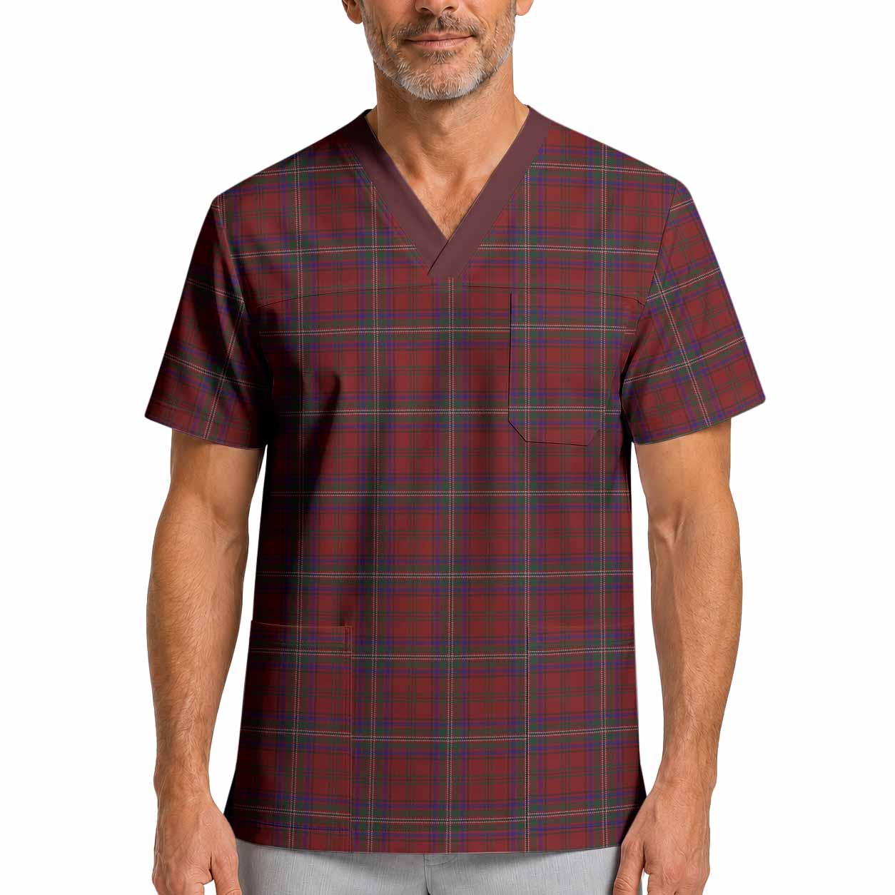 McClure Tartan Scrub Top XL - Tartan Vibes Clothing