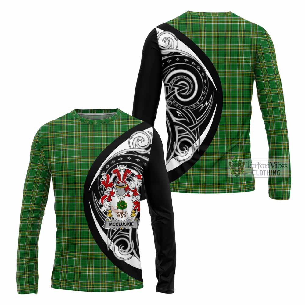 Tartan Vibes Clothing McCluskie Irish Clan Long Sleeve T-Shirt Celtic Circle Style