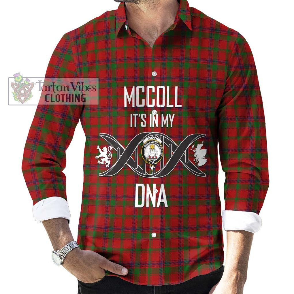 McColl Tartan Long Sleeve Button Shirt with Family Crest DNA In Me Style Men's Shirt S - Tartanvibesclothing Shop