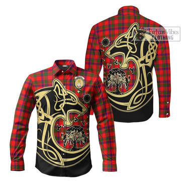 McColl Modern Tartan Long Sleeve Button Shirt with Family Crest Celtic Wolf Style Men's Shirt S - Tartan Vibes Clothing