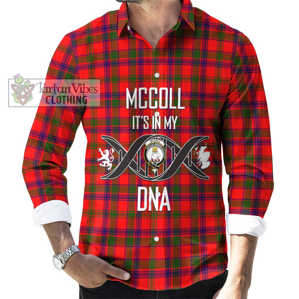 McColl Modern Tartan Long Sleeve Button Shirt with Family Crest DNA In Me Style Men's Shirt S - Tartanvibesclothing Shop