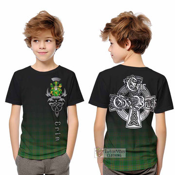 Tartan Vibes Clothing McConville Irish Clan Kid T-Shirt with Coat of Arms Erin Go Bragh Celtic Inspired