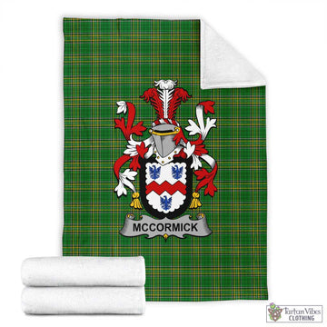 McCormick Irish Clan Tartan Blanket with Coat of Arms X-Large 59 x 79 inches 150 x 200 cm - Tartan Vibes Clothing