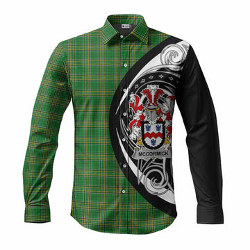 Tartan Vibes Clothing McCormick Irish Clan Long Sleeve Button Shirt Celtic Circle Style