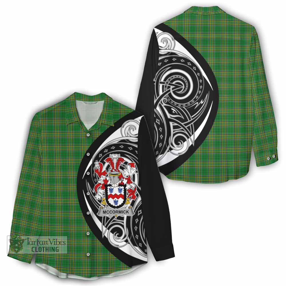 Tartan Vibes Clothing McCormick Irish Clan Women's Casual Shirt Celtic Circle Style