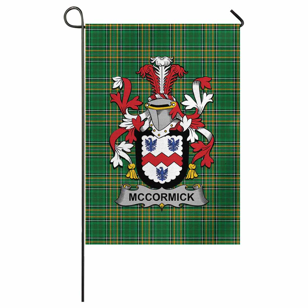 McCormick Irish Clan Tartan Flag with Coat of Arms