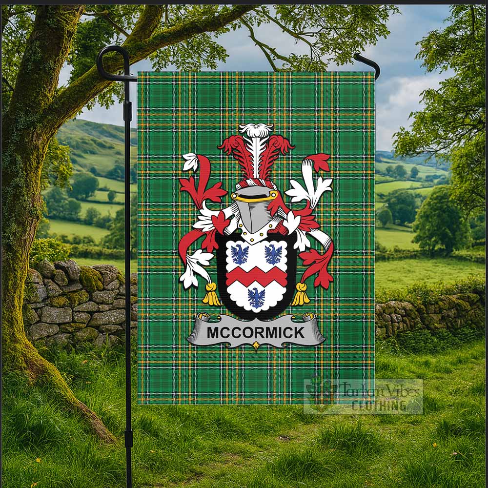 McCormick Irish Clan Tartan Flag with Coat of Arms