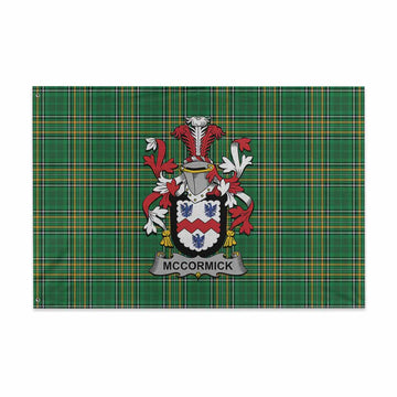 McCormick Irish Clan Tartan House Flag with Coat of Arms