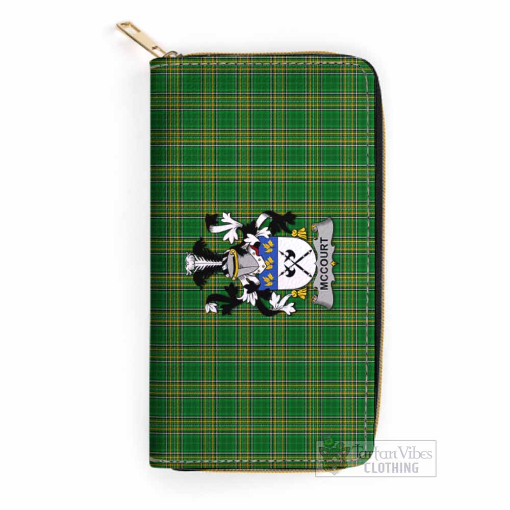 McCourt Irish Clan Tartan Women's Leather Wallet with Coat of Arms One Size 19.7*10.5*3.5 cm - Tartan Vibes Clothing