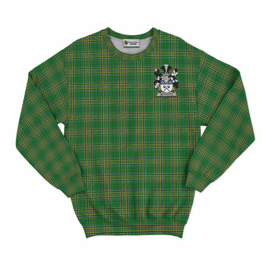 Tartan Vibes Clothing McCourt Irish Clan Tartan Sweatshirt with Coat of Arms