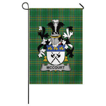 McCourt Irish Clan Tartan Garden Flag with Coat of Arms