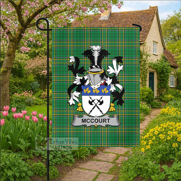 McCourt Irish Clan Tartan Garden Flag with Coat of Arms