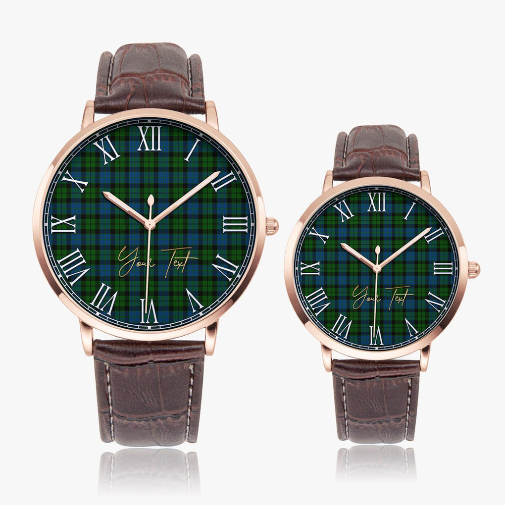 McCoy Tartan Personalized Your Text Leather Trap Quartz Watch - Tartan Vibes Clothing