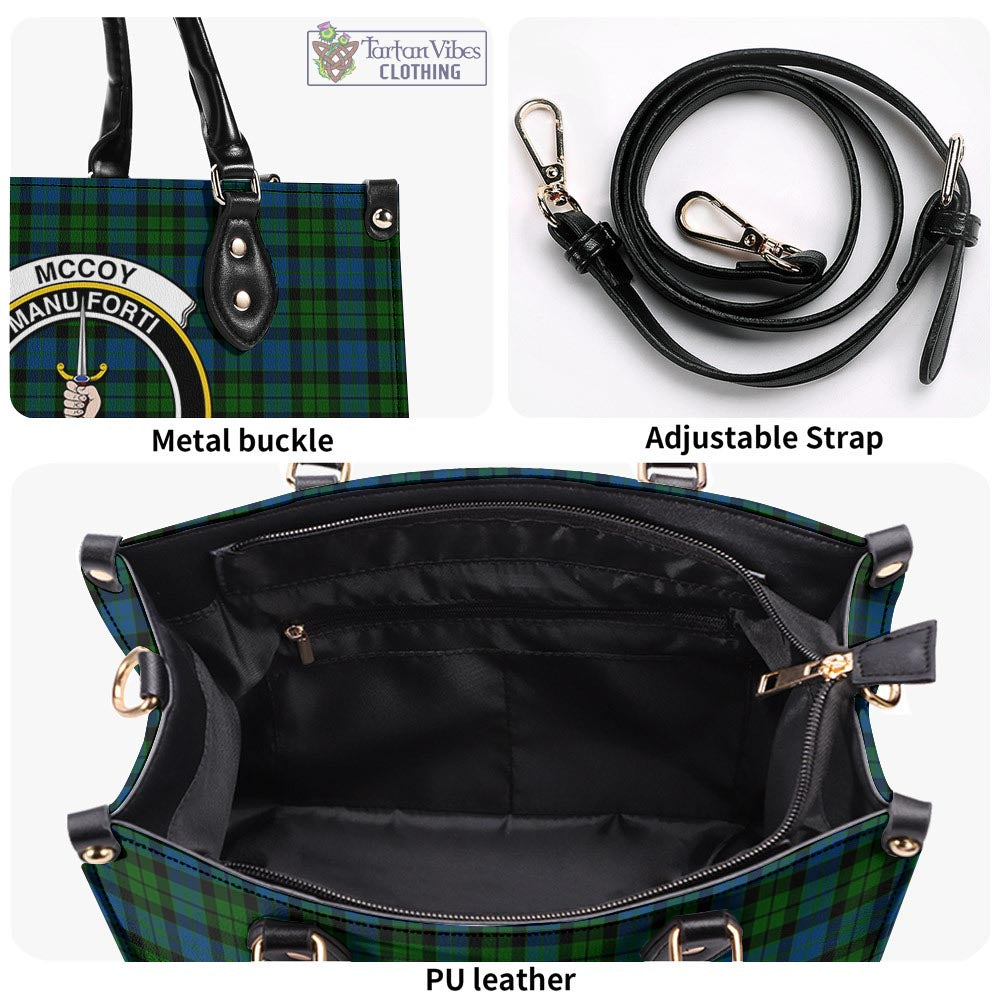 McCoy Tartan Luxury Leather Handbags with Family Crest - Tartan Vibes Clothing