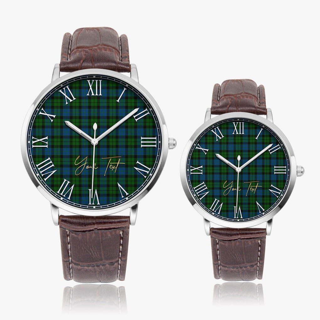 McCoy Tartan Personalized Your Text Leather Trap Quartz Watch - Tartan Vibes Clothing