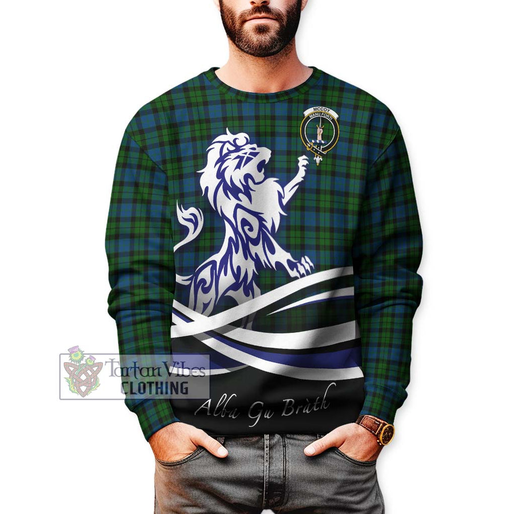 McCoy Tartan Sweatshirt with Alba Gu Brath Regal Lion Emblem Unisex - Tartan Vibes Clothing