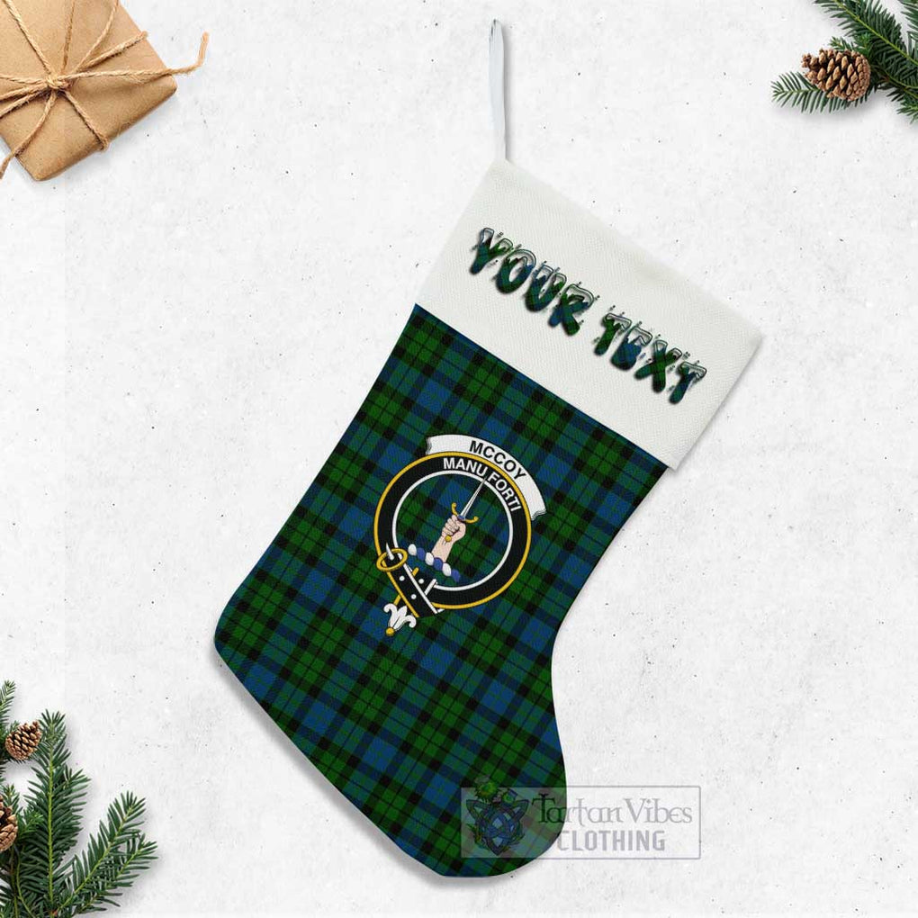 McCoy Tartan Family Crest Christmas Stocking with Personalized Text - Tartan Vibes Clothing