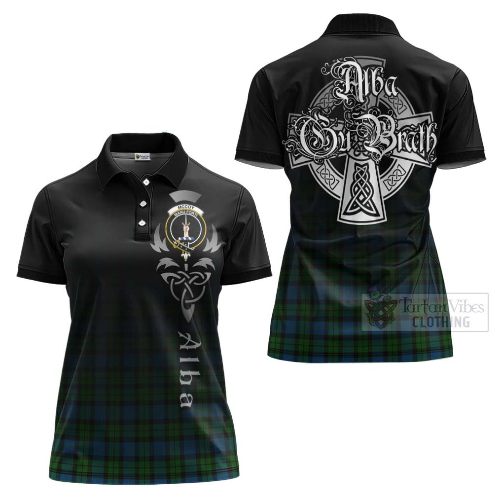 McCoy Tartan Women's Polo Shirt Featuring Alba Gu Brath Family Crest Celtic Inspired Women - Tartan Vibes Clothing