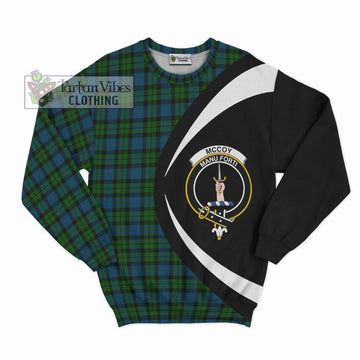 McCoy Tartan Sweatshirt with Family Crest Circle Style Unisex - Tartan Vibes Clothing