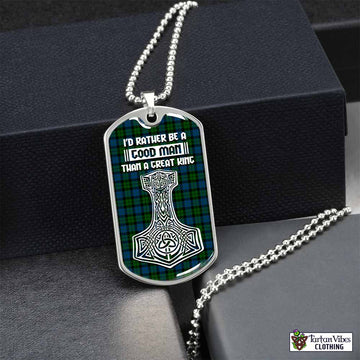Tartan Vibes Clothing McCoy Tartan Dog Tag Necklace Viking Mjolnir Style