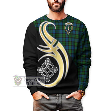 McCoy Tartan Sweatshirt with Family Crest and Celtic Symbol Style Unisex - Tartan Vibes Clothing