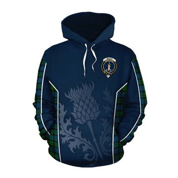 Tartan Vibes Clothing McCoy Tartan Cotton Hoodie with Family Crest and Scottish Thistle Vibes Sport Style