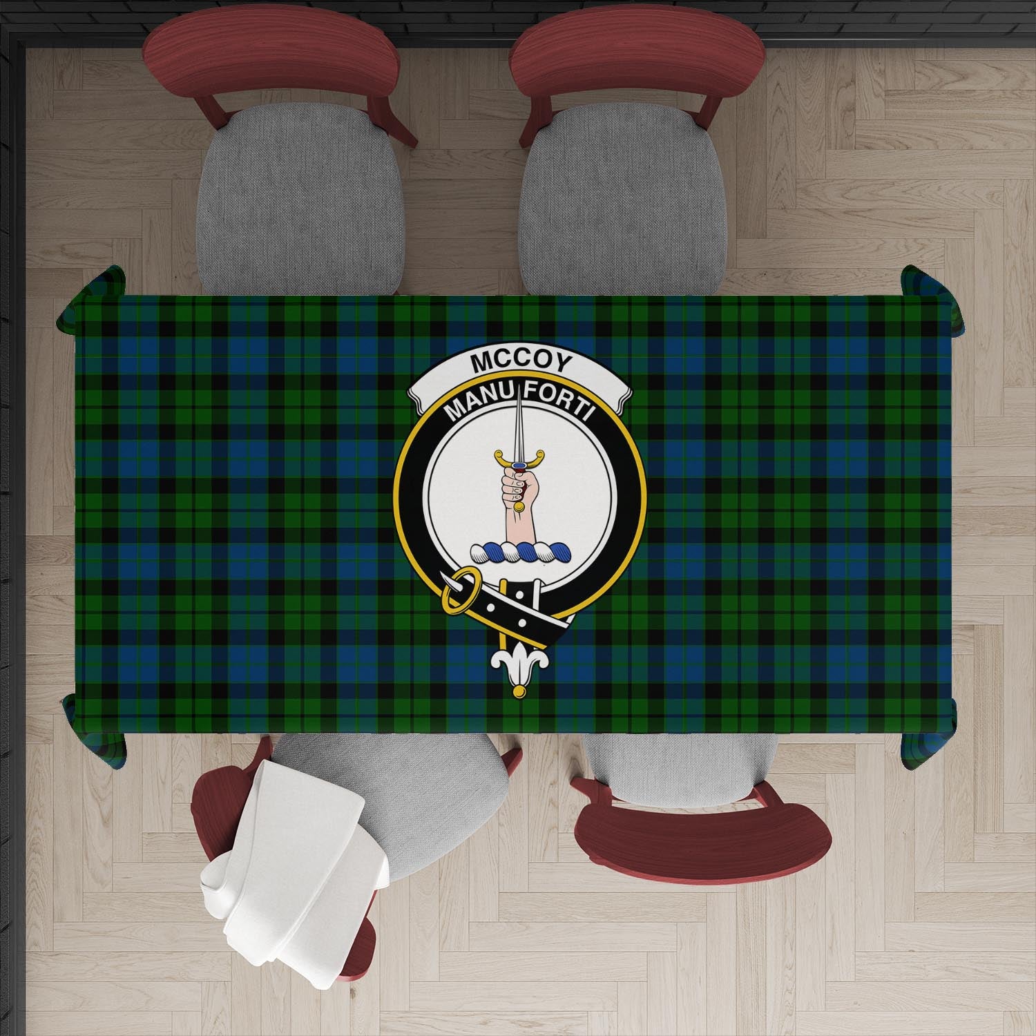 McCoy Tartan Tablecloth with Family Crest XL 57.1"x70.9"(145x180cm) - Tartan Vibes Clothing