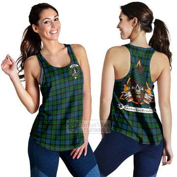 McCoy Tartan Women's Racerback Tanks with Family Crest and Bearded Skull Holding Bottles of Whiskey 4XL - Tartan Vibes Clothing